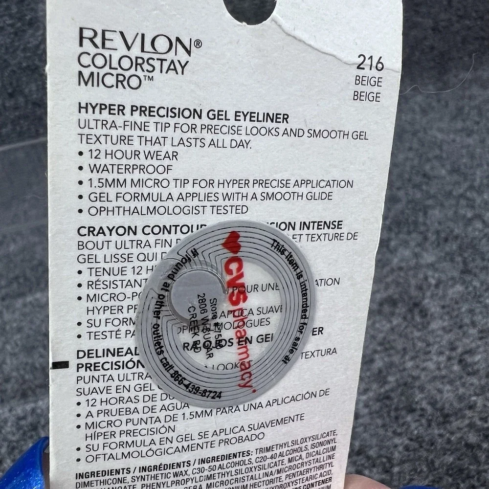 Revlon Colorstay Micro Hyper Precise Gel Eyeliner Waterproof Fine Tip 216 Beige